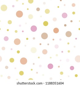 Light Multicolor vector seamless texture with disks. Modern abstract illustration with colorful water drops. Design for textile, fabric, wallpapers.