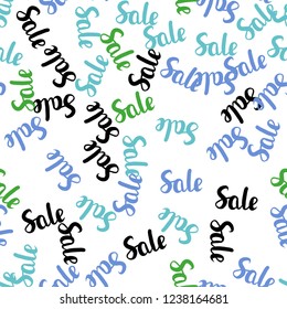 Light Multicolor vector seamless texture with selling prices 70, 90 %. Gradient illustration with discount signs on white backdrop. Template for season sales, shopping ads.