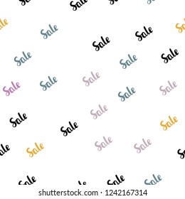 Light Multicolor vector seamless texture with selling simbols. Shining colorful illustration with isolated selling prices. Backdrop for ads, leaflets of Black Friday.
