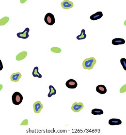 Light Multicolor vector seamless texture with disks. Beautiful colored illustration with blurred circles in nature style. Pattern for trendy fabric, wallpapers.