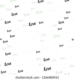 Light Multicolor vector seamless texture with words LOVE YOU. Decorative design in doodle style with text LOVE YOU. Design for textile, fabric, wallpapers.