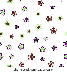 Light Multicolor vector seamless texture with beautiful stars. Glitter abstract illustration with colored stars. Texture for window blinds, curtains.
