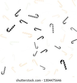 Light Multicolor vector seamless texture with xmas sweets, candies.