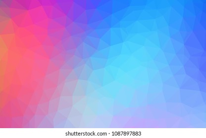 Light Multicolor vector shining triangular backdrop. Shining polygonal illustration, which consist of triangles. Brand new design for your business.