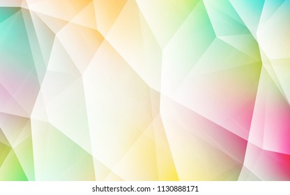 Light Multicolor vector shining triangular layout. Geometric illustration in Origami style with gradient.  Textured pattern for your backgrounds.