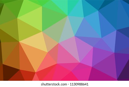 Light Multicolor vector shining triangular cover. Glitter abstract illustration with an elegant triangles. Brand new style for your business design.