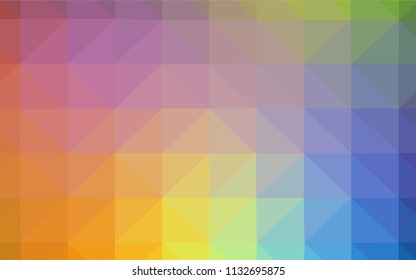 Light Multicolor vector shining triangular backdrop. Shining polygonal illustration, which consist of triangles. Triangular pattern for your design.