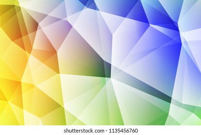 Light Multicolor vector shining triangular backdrop. Creative illustration in halftone style with triangles. New template for your brand book.