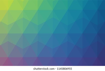 Light Multicolor vector shining triangular cover. Geometric illustration in Origami style with gradient.  Template for cell phone's backgrounds.