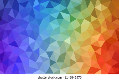 Light Multicolor vector shining triangular cover. Glitter abstract illustration with an elegant triangles. Brand new style for your business design.