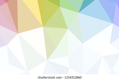 Light Multicolor vector shining triangular backdrop. Geometric illustration in Origami style with gradient.  Completely new template for your banner.