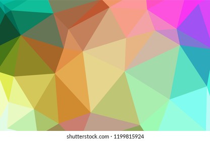 Light Multicolor vector shining triangular cover. Modern abstract illustration with triangles. Brand new style for your business design.