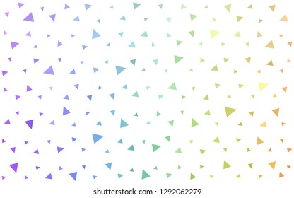Light Multicolor vector  shining triangular layout. Glitter abstract illustration with an elegant triangles. Triangular pattern for your design.