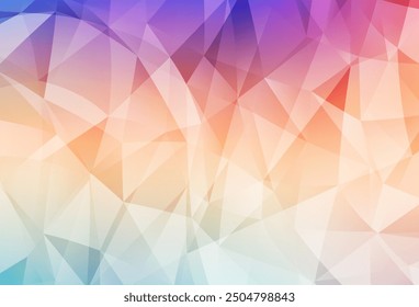 Light Multicolor vector shining triangular backdrop. Shining polygonal illustration, which consist of triangles. Best triangular design for your business.