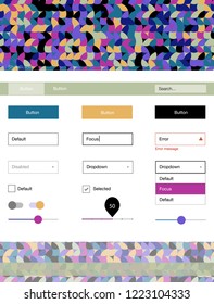 Light Multicolor vector style guide with circles. Colorful Style guide with circles on abstract background. Beautiful layout for websites, landing pages.