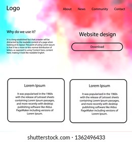 Light Multicolor vector style guide with sky stars. Modern Style guide with colorful gradient sky in its header. Simple colorful design for websites.