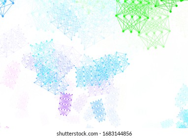 Light Multicolor vector template with artificial intelligence structure. Shining colorful illustration with real structure of AI. Smart design for promotion of bid data.