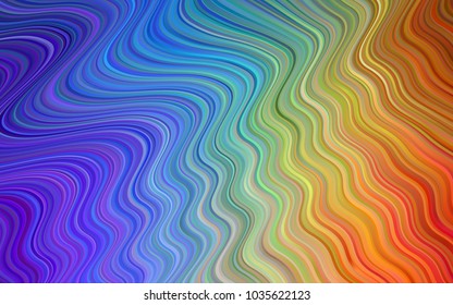 Light Multicolor vector template with bent lines. Blurred geometric sample with gradient bubbles.  New composition for your brand book.