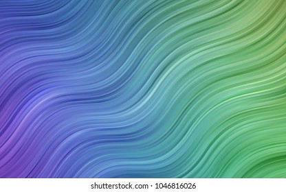 Light Multicolor vector template with bent lines. Geometric illustration in marble style with gradient.  The template for cell phone backgrounds.