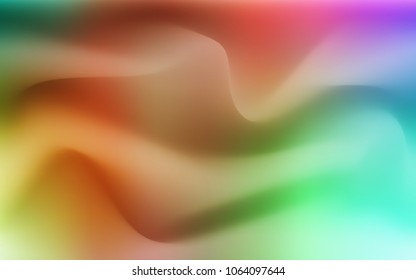 Light Multicolor vector template with bent lines. Blurred geometric sample with gradient bubbles.  The elegant pattern for brand book.