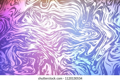 Light Multicolor vector template with bent ribbons. A sample with blurred bubble shapes. Marble style for your business design.