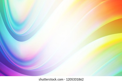Light Multicolor vector template with bent ribbons. Colorful abstract illustration with gradient lines. The best blurred design for your business.