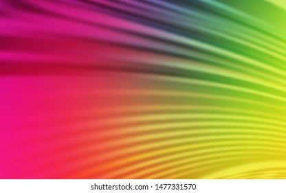 Light Multicolor vector template with bent lines. Modern gradient abstract illustration with bandy lines. Colorful wave pattern for your design.