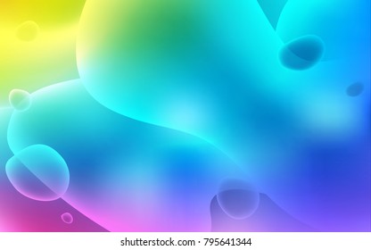 Light Multicolor vector template with bubble shapes. A completely new color illustration in memphis style. Textured wave pattern for backgrounds.