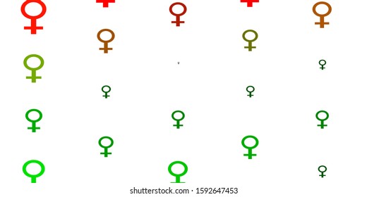 Light Multicolor vector template with businesswoman signs. Colorful illustration with gradient feminism shapes. Design for landing pages.
