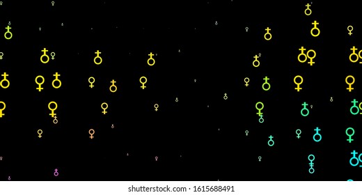 Light Multicolor vector template with businesswoman signs. Abstract illustration with a depiction of women's power. Best design to show the power of women.