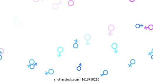 Light Multicolor vector template with businesswoman signs. Abstract illustration with a depiction of women's power. Background for International Women’s Day.