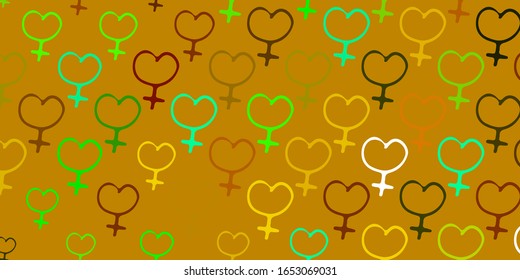 Light Multicolor vector template with businesswoman signs. Colorful feminism symbols with a gradient in modern style. Best design to show the power of women.