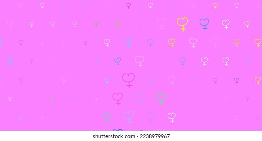 Light Multicolor vector template with businesswoman signs. Colorful illustration with gradient feminism shapes. Design for International Women Day.