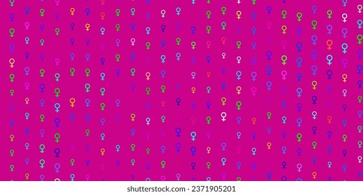Light Multicolor vector template with businesswoman signs. Illustration with signs of women strength and power. Elegant design for wallpapers.