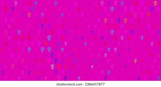 Light Multicolor vector template with businesswoman signs. Colorful illustration with gradient feminism shapes. Design for International Women Day.