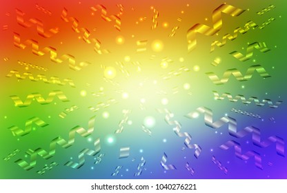 Light Multicolor vector template with carnival confetti. Blurred decorative design in anniversary style with confetti. The pattern can be used for carnival, festival leaflets.