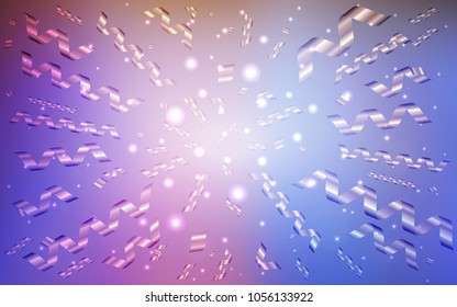 Light Multicolor vector template with carnival confetti. Beautiful colored illustration with ribbon in celebration style. New design for ad, poster, banner of your Party.