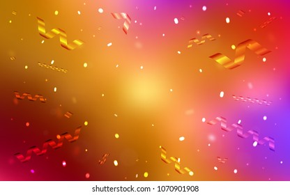 Light Multicolor vector template with carnival confetti. Glitter abstract illustration with colorful confetti, ribbons. The pattern can be used for new year ad, booklets.