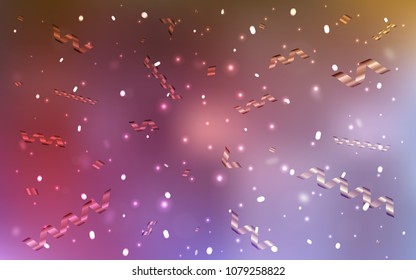Light Multicolor vector template with carnival confetti. Modern geometrical abstract illustration with carnival ribbons. The template can be used as a background for postcards.