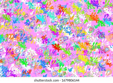 Light Multicolor vector template with chaotic shapes. Illustration with colorful gradient shapes in abstract style. Elegant design for wallpapers.