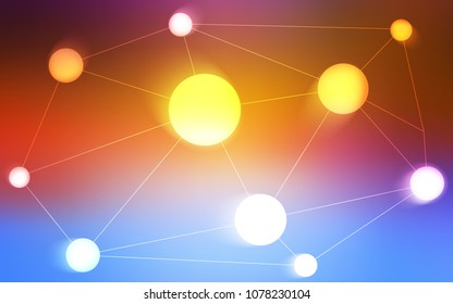 Light Multicolor vector template with circles, triangles. Colorful illustration with circles and lines in futuristic style. Pattern can be used for futuristic ad, booklets.