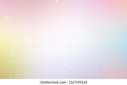 Light Multicolor vector template with circles. Glitter abstract illustration with blurred drops of rain. Pattern can be used for futuristic ad, booklets.