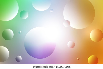 Light Multicolor vector template with circles. Modern abstract illustration with colorful water drops. Pattern can be used as texture of wallpapers.