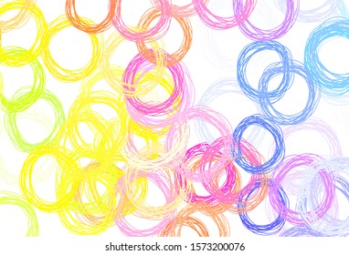 Light Multicolor vector template with circles. Glitter abstract illustration with blurred drops of rain. Pattern for ads, leaflets.