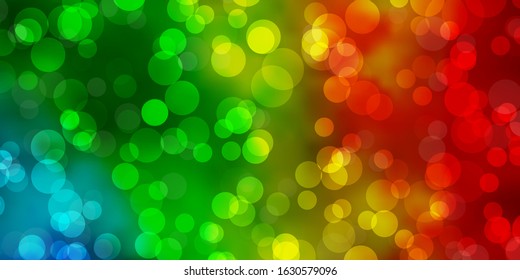 Light Multicolor vector template with circles. Colorful illustration with gradient dots in nature style. Pattern for business ads.