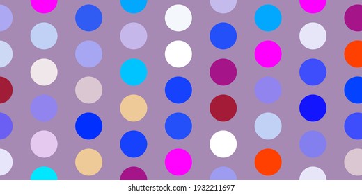Light multicolor vector template with circles. Abstract decorative design in gradient style with bubbles. Pattern for wallpapers, curtains.