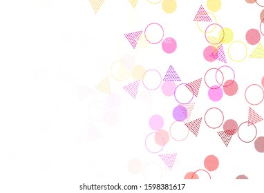 Light Multicolor vector template with crystals, circles. Illustration with set of colorful circles, triangles. Smart design for your adverts.