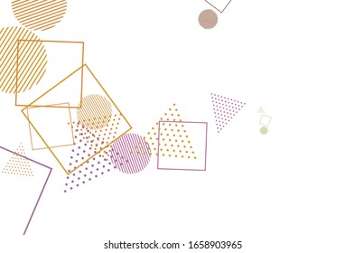 Light Multicolor vector template with crystals, circles, squares. Decorative design in abstract style with lines, dots, cubes. Smart design for your adverts.