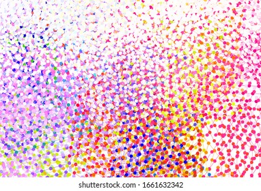 Plantilla vectorial de color Multicolor claro con cristales, círculos. Círculos, líneas sobre fondo abstracto con degradado colorido. Patrón para comerciales.