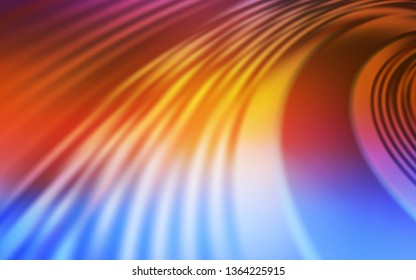 Light Multicolor vector template with curved lines. A sample with colorful lines, shapes. Colorful wave pattern for your design.